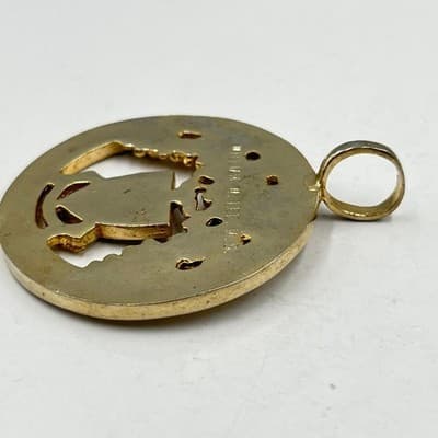 Saint John's Hospital Epicurean Society Vintage Gold Tone Pendant William W Lee - Thumbnail 5