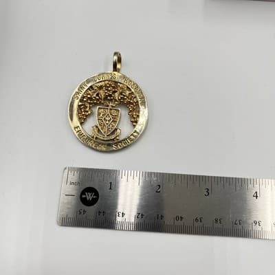 Saint John's Hospital Epicurean Society Vintage Gold Tone Pendant William W Lee - Thumbnail 6