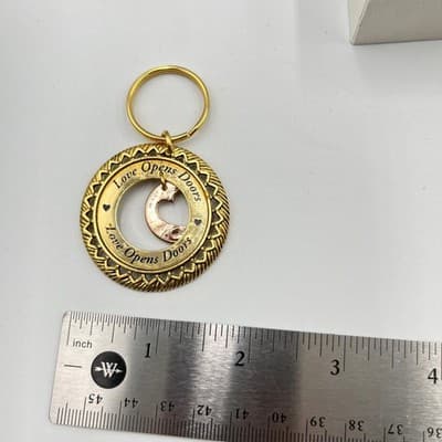 Vintage Love Opens Doors Inspirational Keychain with Heart Cutout Penny Charm - Thumbnail 6