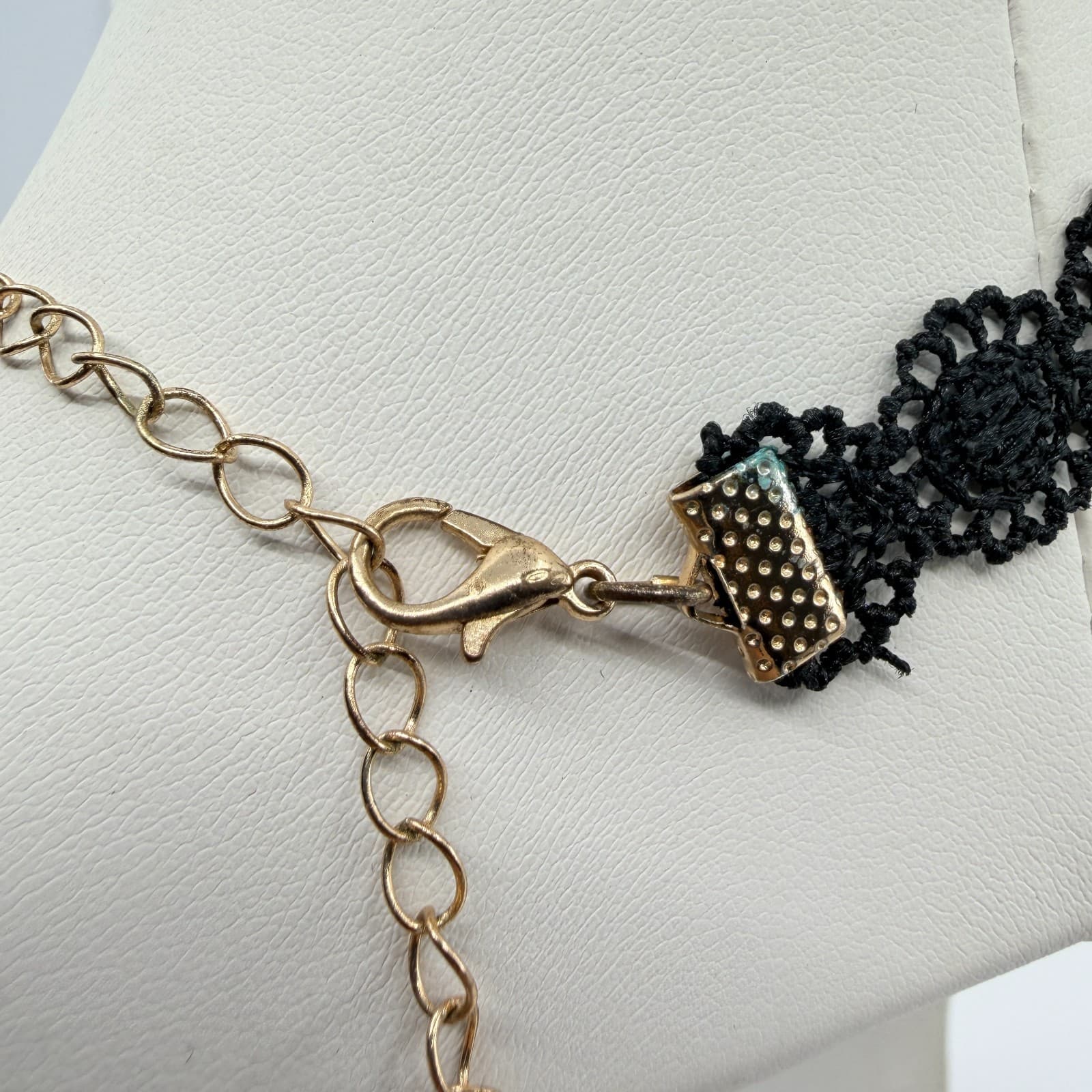 Vintage Black Lace Crochet Choker Necklace Set 2pc Floral Gothic Boho Retro Y2K - Thumbnail 11