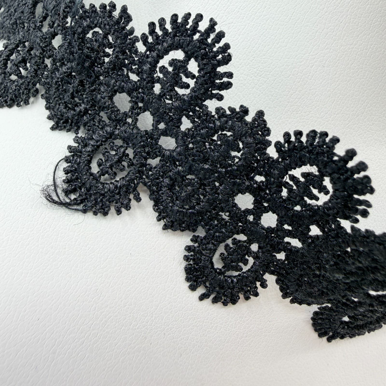 Vintage Black Lace Crochet Choker Necklace Set 2pc Floral Gothic Boho Retro Y2K - Thumbnail 3