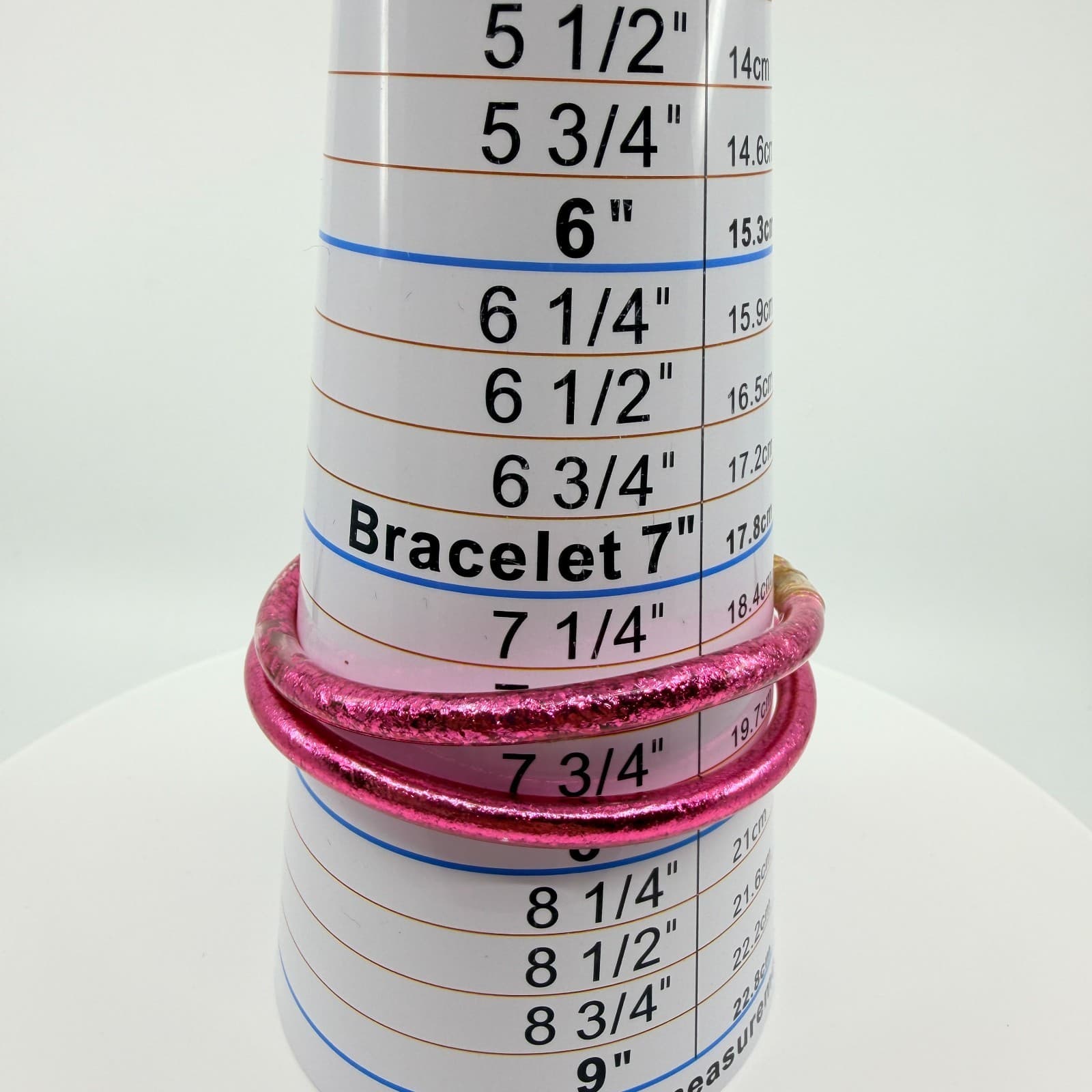 Vintage Pink Glitter Jelly Bangle Bracelet Set Gold Tone Accent Waterproof Boho - Thumbnail 8