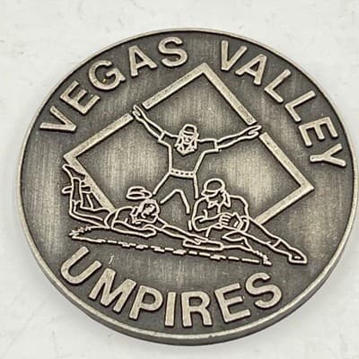 VTG Vegas Valley Umpires Baseball Challenge Coin, Pewter Tone Sports Memorabilia - Thumbnail 4