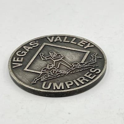 VTG Vegas Valley Umpires Baseball Challenge Coin, Pewter Tone Sports Memorabilia - Thumbnail 3