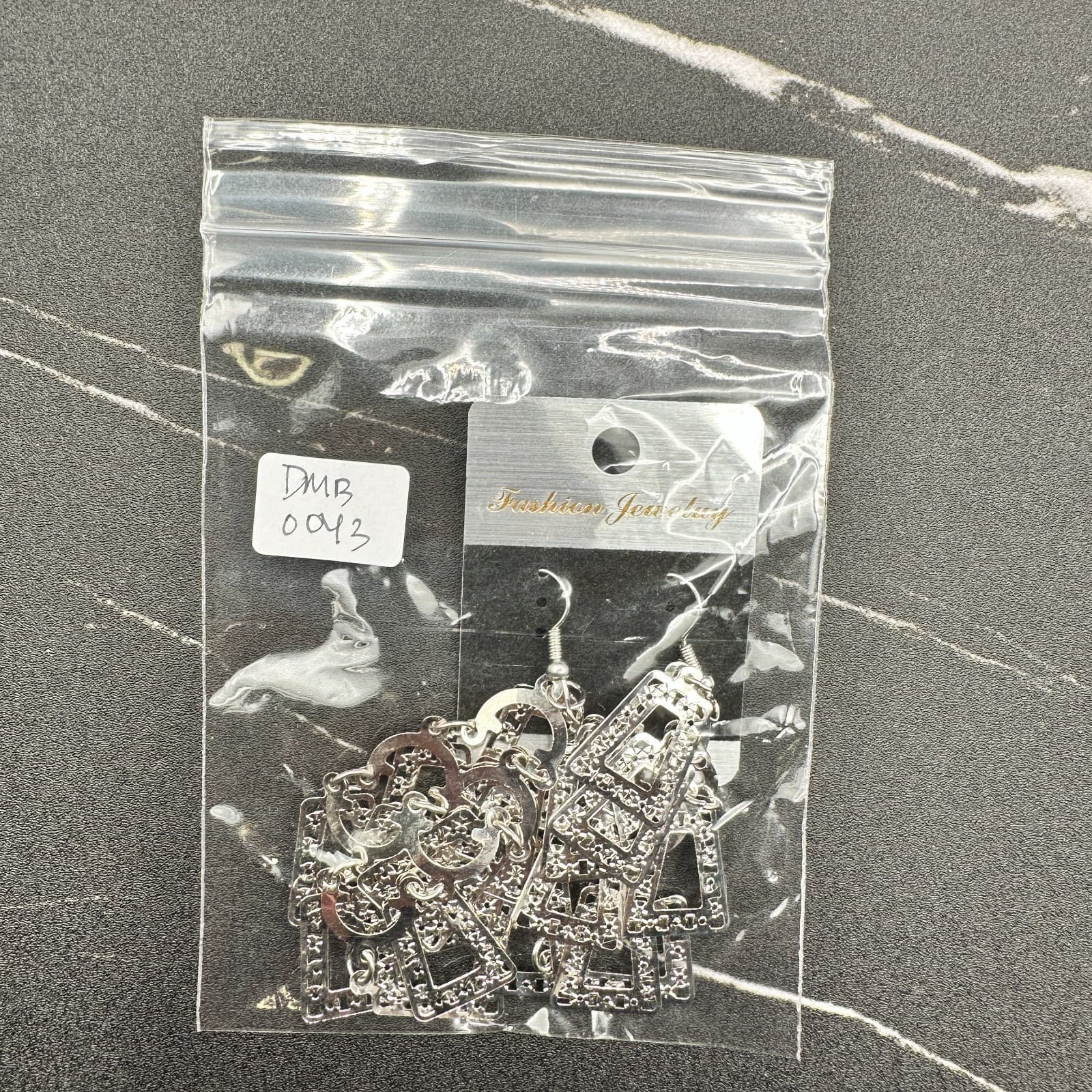Vintage Silver-Tone Articulated Geometric Drop Earrings Trapezoids Y2K A Frames - Thumbnail 8