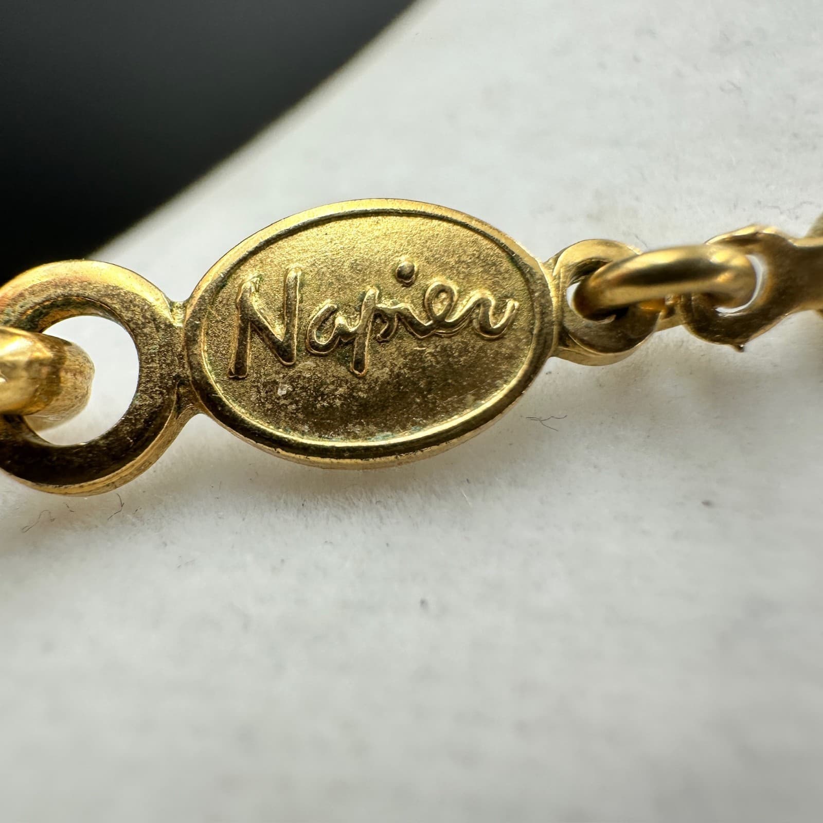 Napier Vintage White Seed Bead & Gold-Tone Accents Minimalist Layering Necklace - Thumbnail 7