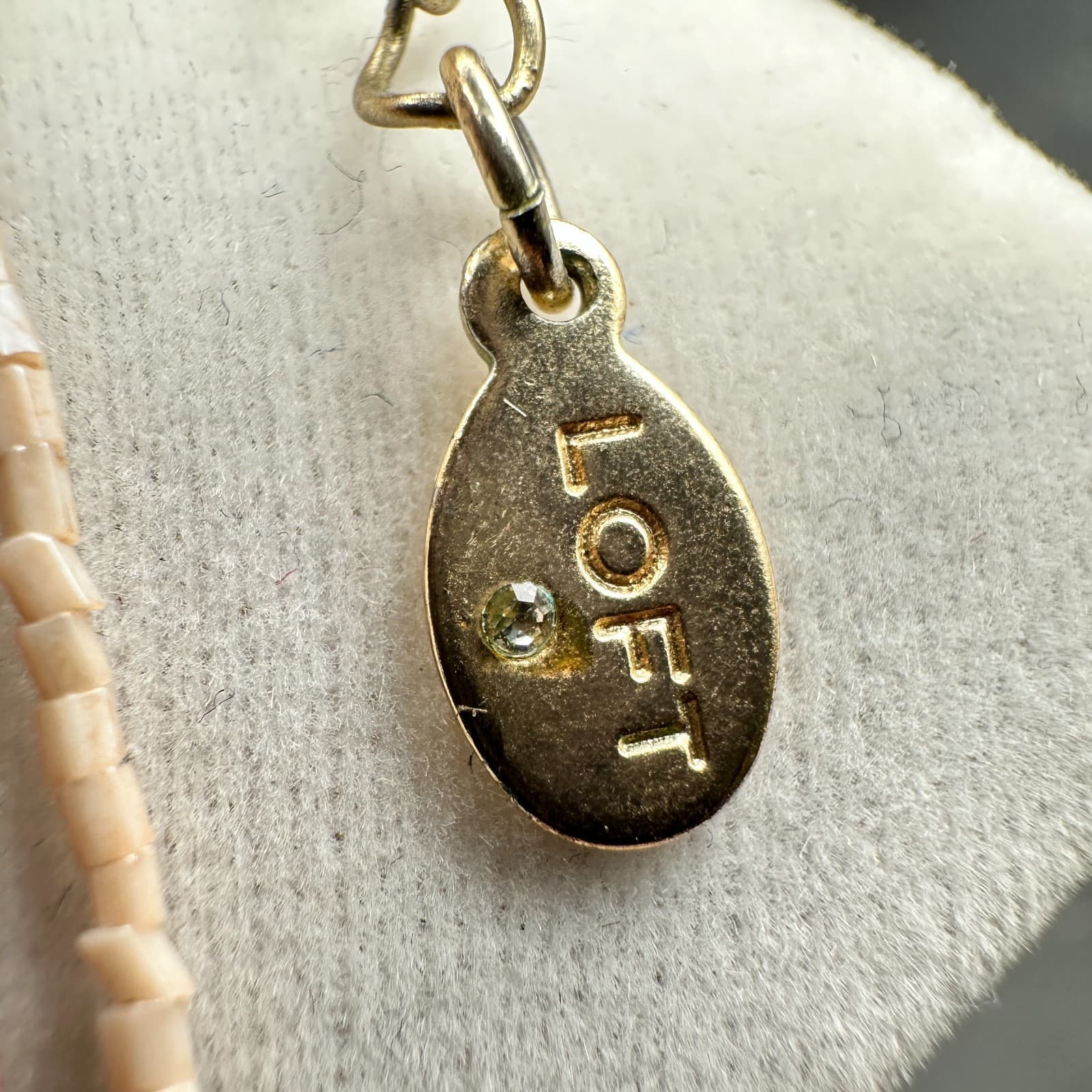 Vintage Gold-Tone Multi-Layered Necklace With Clear Teardrop Pendants & Red Bead - Thumbnail 7