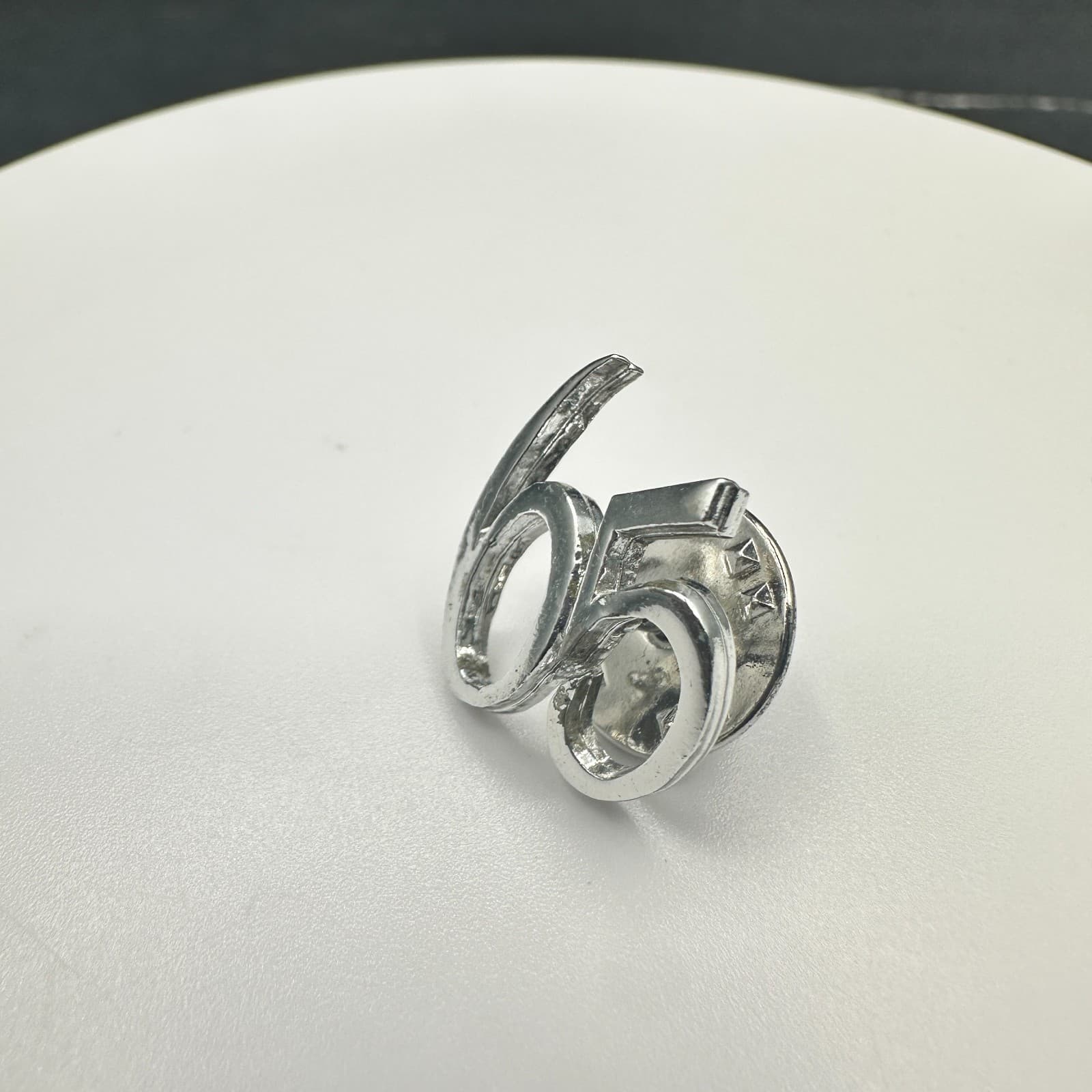 VTG Number 65 Lapel Pin Tie Tack Silver Tone Anniversary Birthday Gift Figural - Thumbnail 3