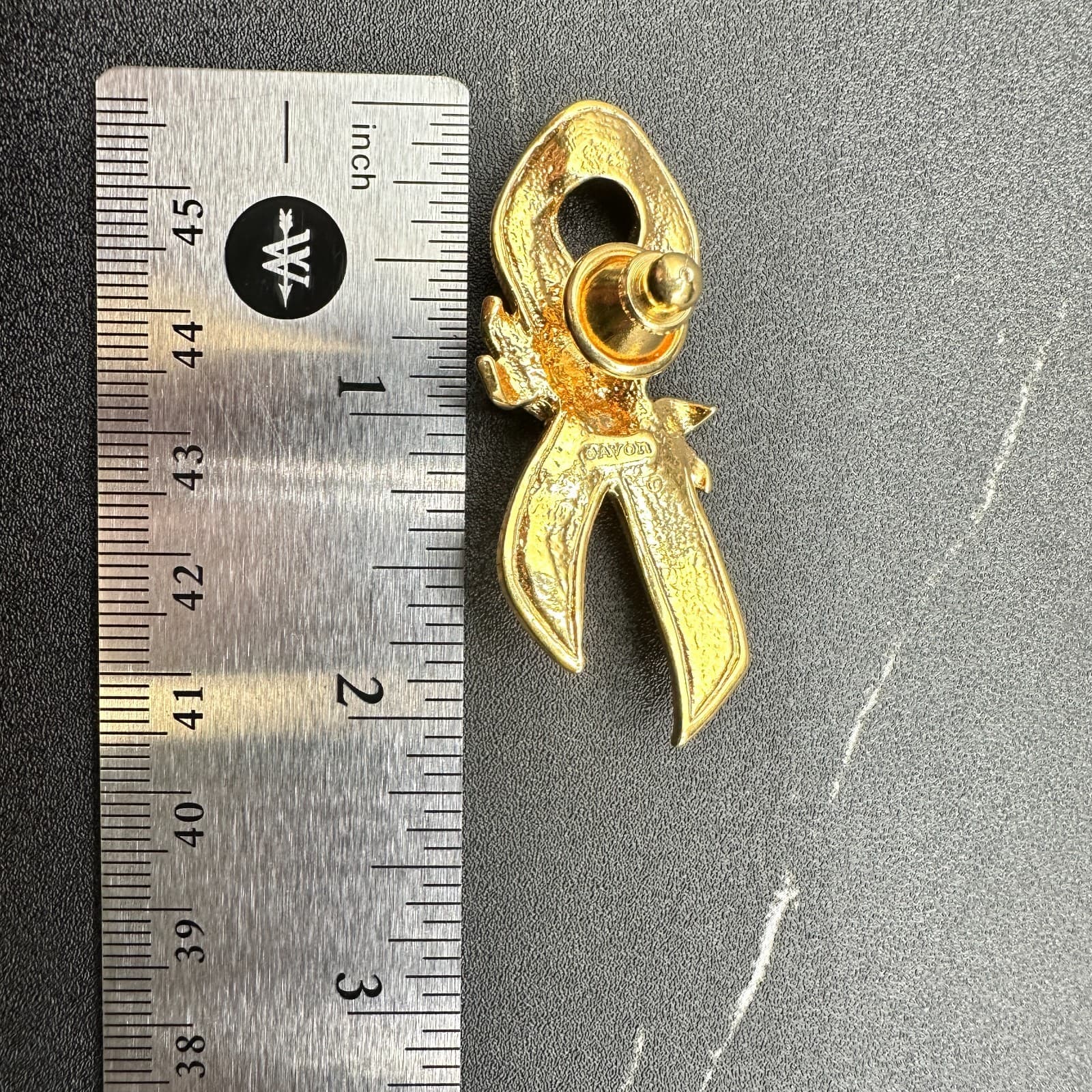 Avon Breast Cancer Awareness Gold Tone Pink Enamel Ribbon Pin Brooch Rose Flower - Thumbnail 8
