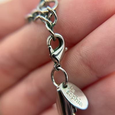 Vintage Lia Sophia Celestial Silver Tone Disco Ball Faux Pearl Orb Tassel - Thumbnail 5