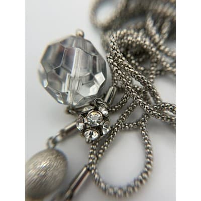 Vintage Lia Sophia Celestial Silver Tone Disco Ball Faux Pearl Orb Tassel - Thumbnail 2