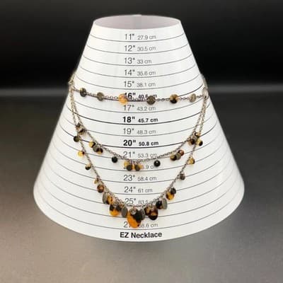 Vintage Liz And Co Multi Strand Chain Necklace Metal Black Yellow Beads Women - Thumbnail 2