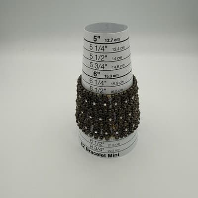 Vintage Rhinestone Beaded Flower Wide Cuff Bracelet Statement Jewelry Y2K 90s - Thumbnail 5