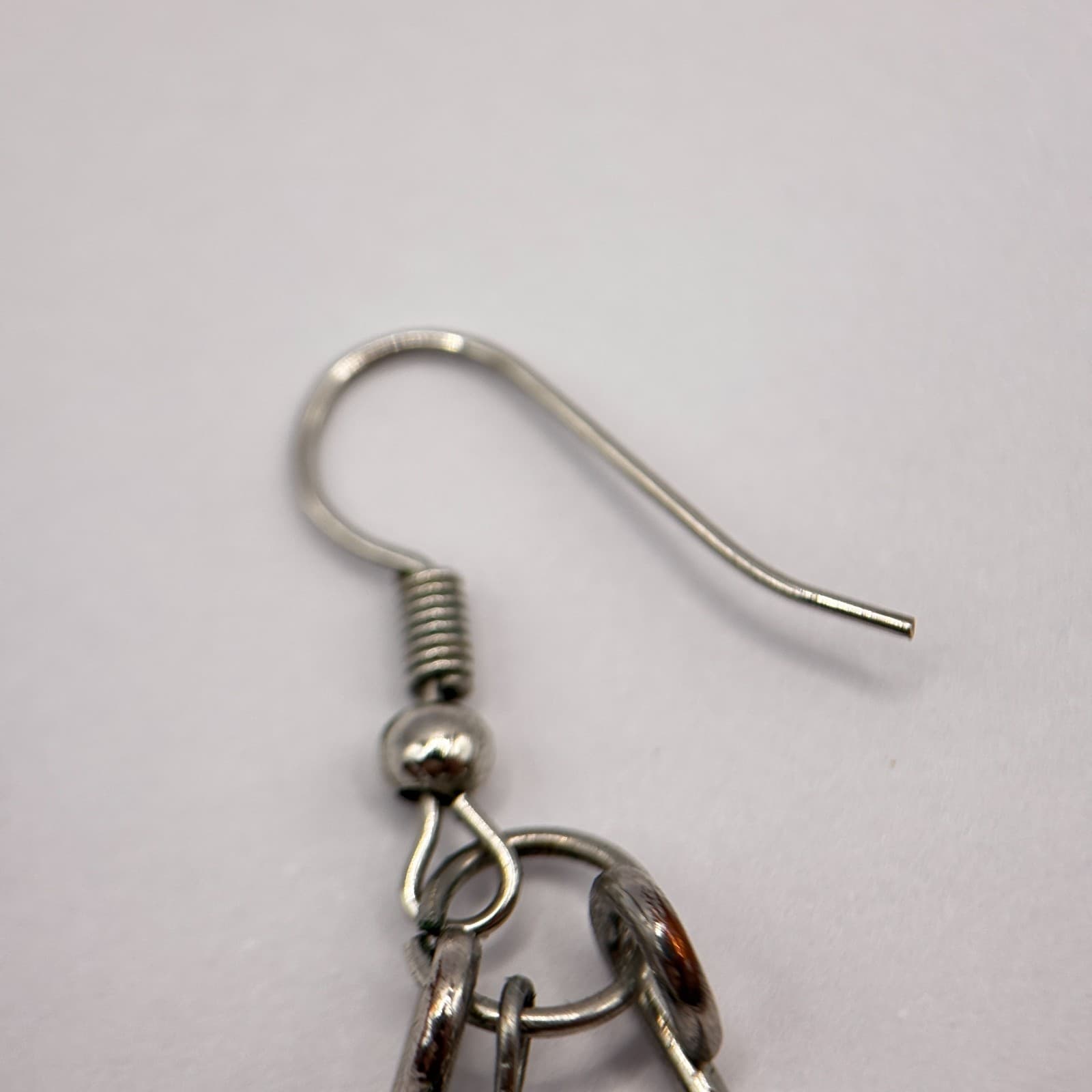 Vintage 90s Silver Tone Beaded Teardrop Dangle Earrings Women's Classic Jewelry - Thumbnail 9