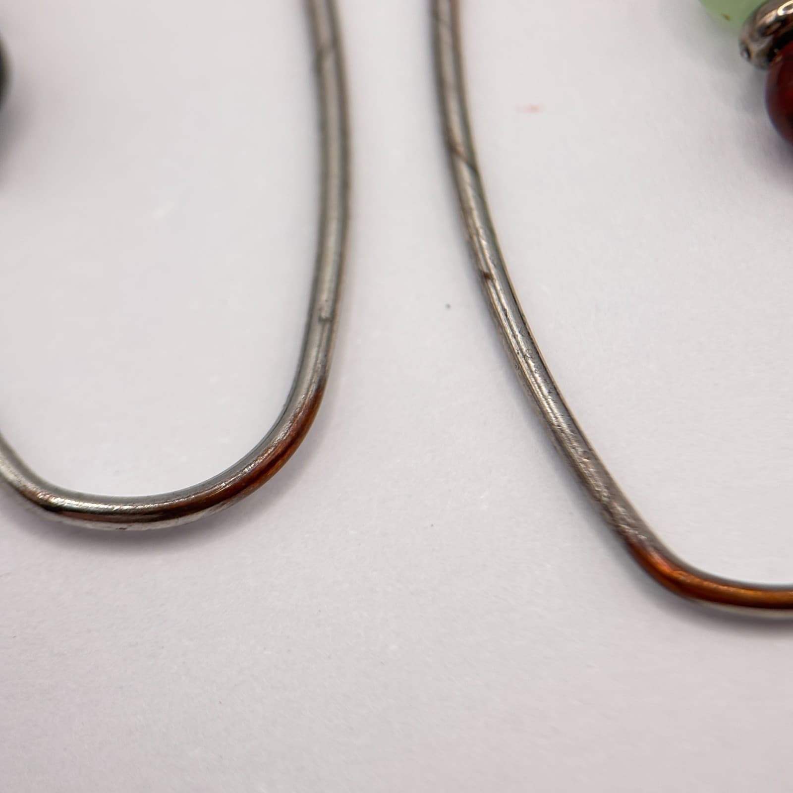 Vintage 90s Silver Tone Beaded Teardrop Dangle Earrings Women's Classic Jewelry - Thumbnail 6