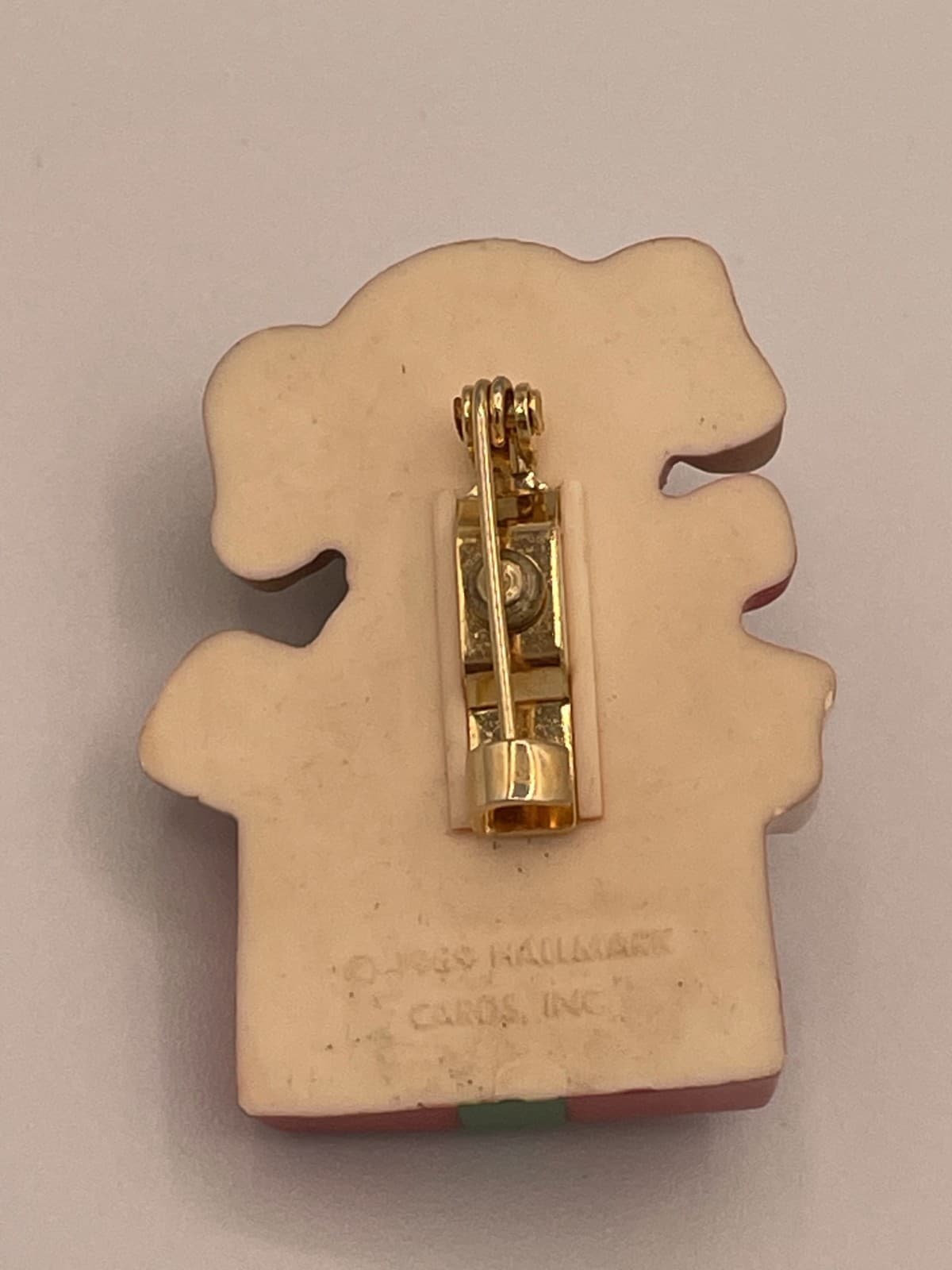 Vintage VTG Hallmark Cards Christmas Pin Brooch Puppy Dog Gift Box Present Hard - Thumbnail 4