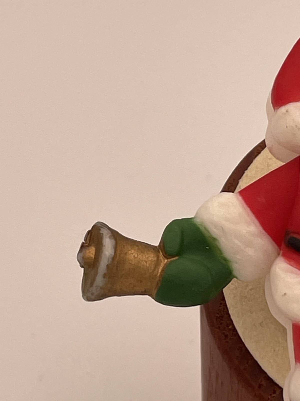 Vintage VTG Hallmark Santa Claus Skating Christmas Pin Brooch Dangling Bell - Thumbnail 5