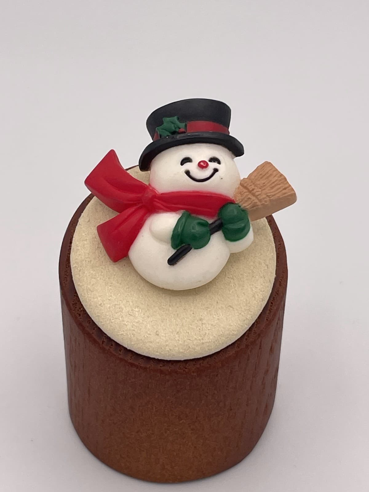 Vintage Hallmark Cards Snowman Christmas Brooch Pin Red Scarf Acrylic