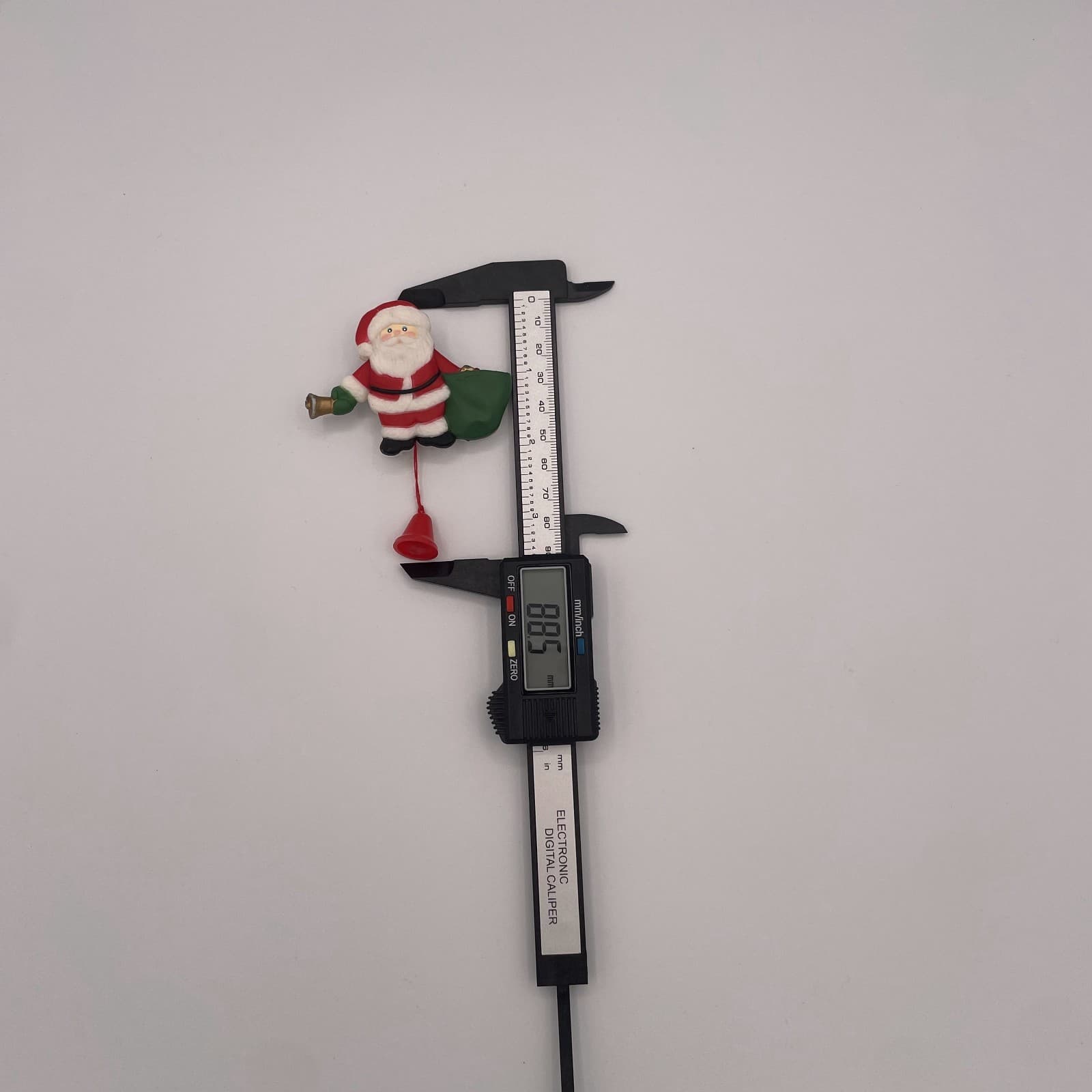 Vintage VTG Hallmark Santa Claus Skating Christmas Pin Brooch Dangling Bell - Thumbnail 4