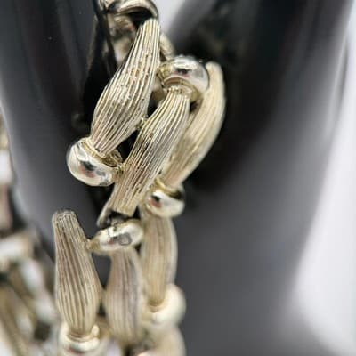 Vintage Silver Tone Stacking Bracelet Textured Statement Jewelry Women's Y2K 90s - Thumbnail 2