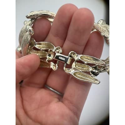Vintage Silver Tone Stacking Bracelet Textured Statement Jewelry Women's Y2K 90s - Thumbnail 3