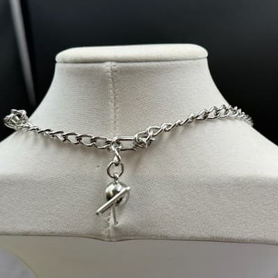 Vintage VTG 70s Sarah Coventry Charisma Silver Tone Crescent Bib Choker Necklace - Thumbnail 8