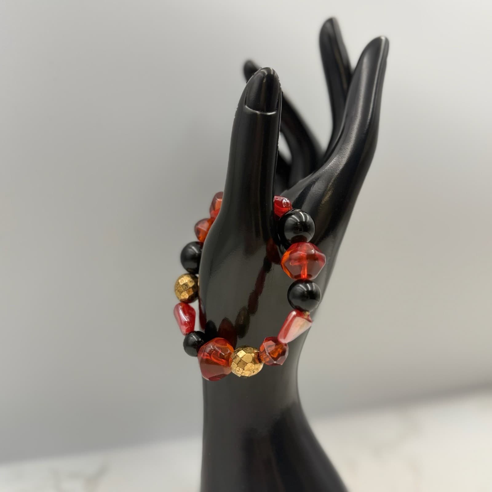 Vintage Handmade Womens Multi Stretch Natural Crystal Beaded Fashion Bracelet