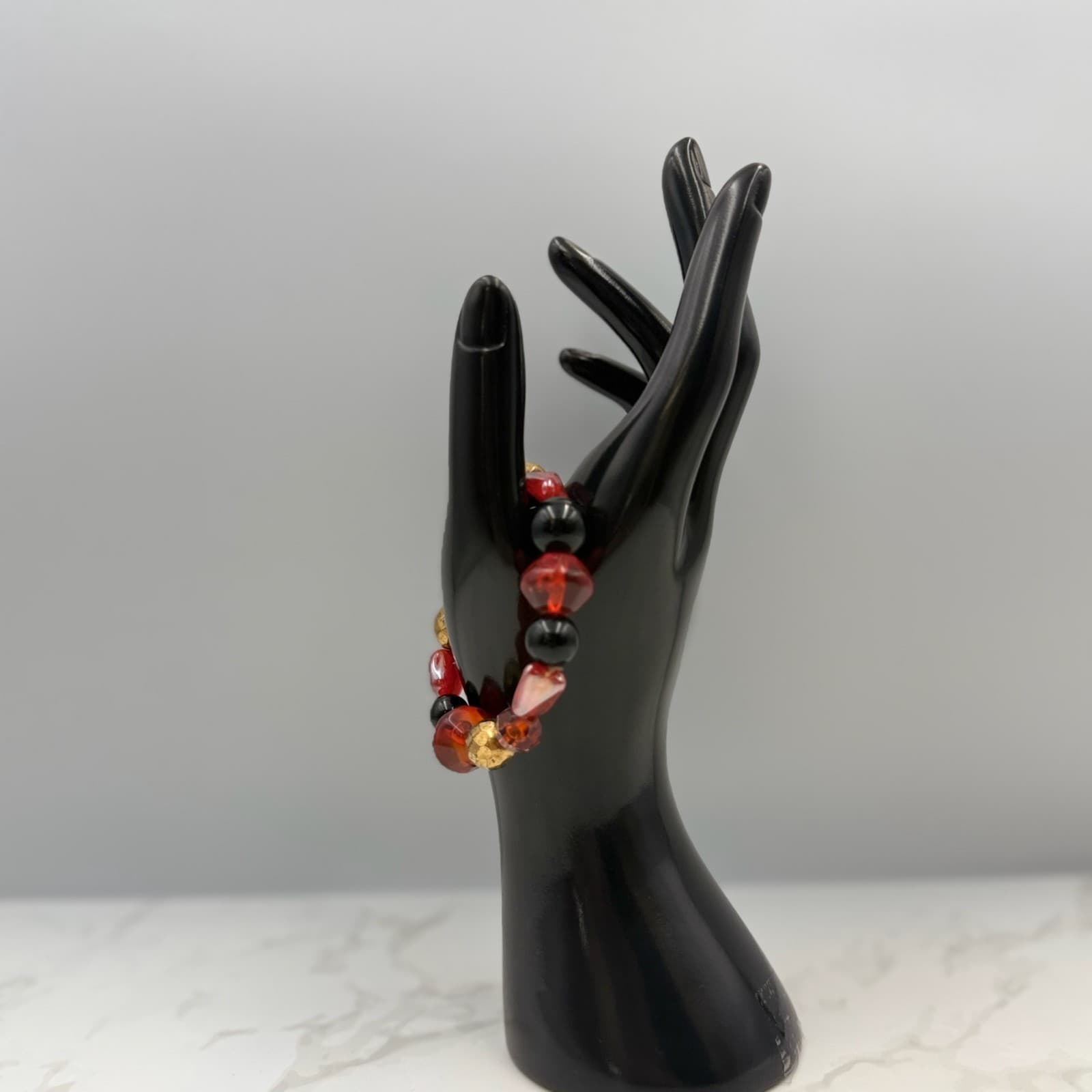 Vintage Handmade Womens Multi Stretch Natural Crystal Beaded Fashion Bracelet - Thumbnail 2
