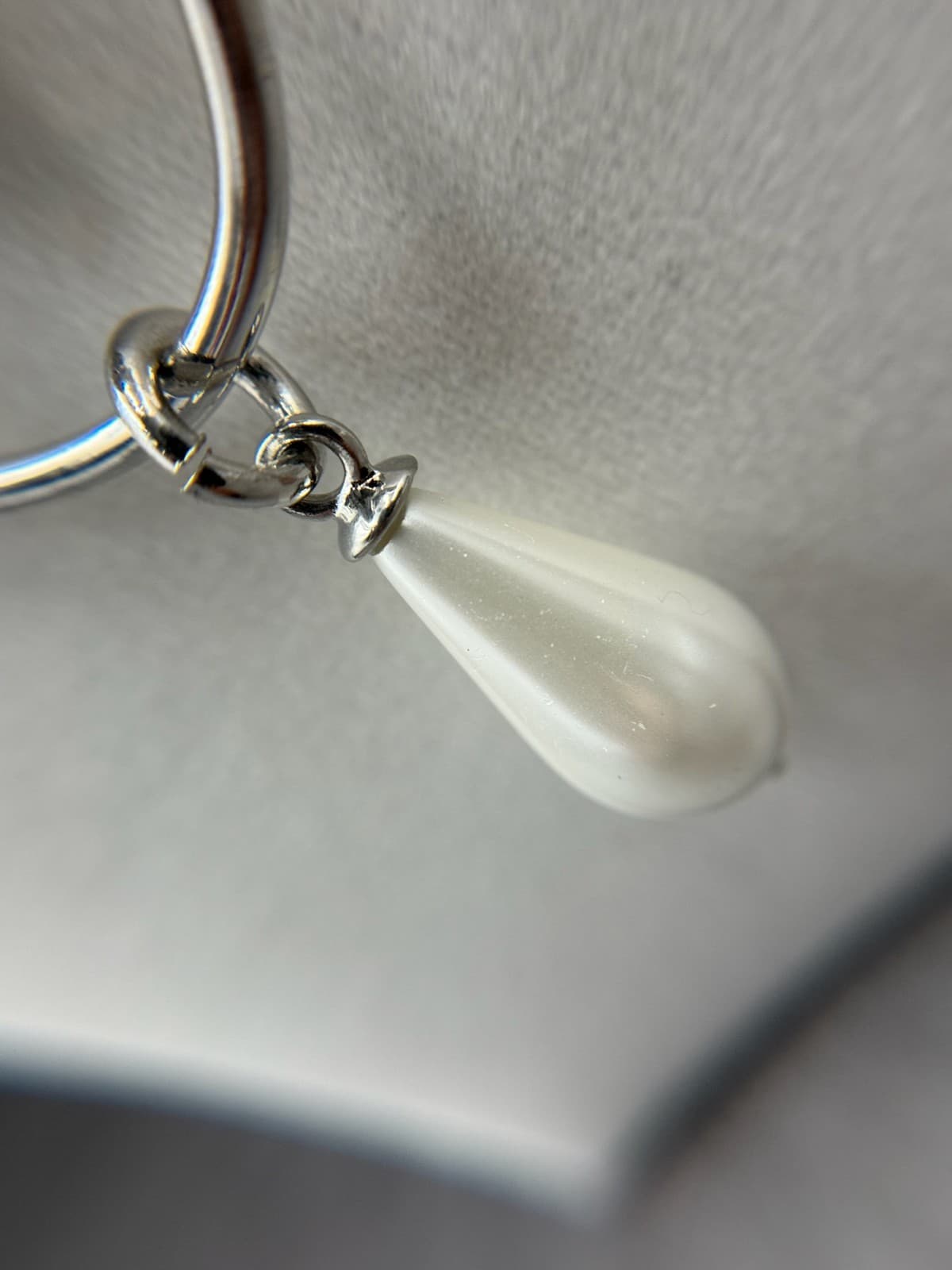 Vintage VTG Silver Tone Nacklace Open Ring Pendent Faux Pearls Rhinestone Snake - Thumbnail 12