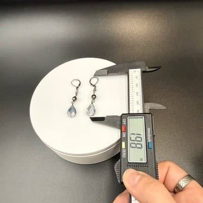Vintage Faceted Gray Modern Classic Leverback Beaded Teardrop Dangle Earrings - Thumbnail 13