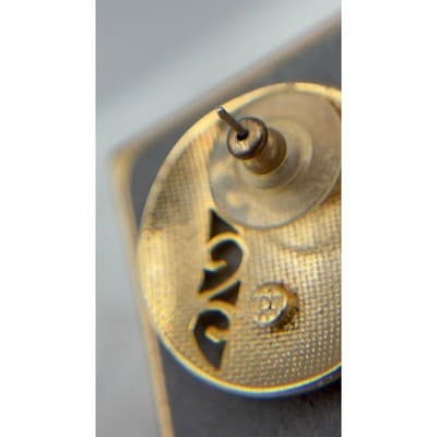 Vintage Monet Red Gold-Toned Classic Fashion Retro Enamel Clip-On Stud Earrings - Thumbnail 7