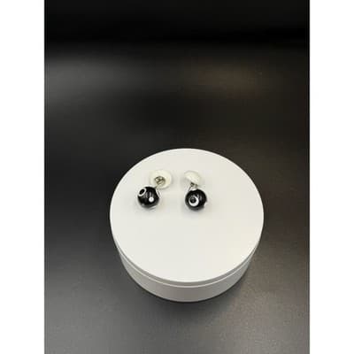Vintage Contemporary Drop Black White Polka Dot Beaded Fashion Round Stud - Thumbnail 10