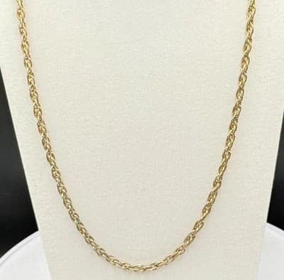 Vintage Gold-Tone Rope Chain Necklace Classic Unisex Layering Piece