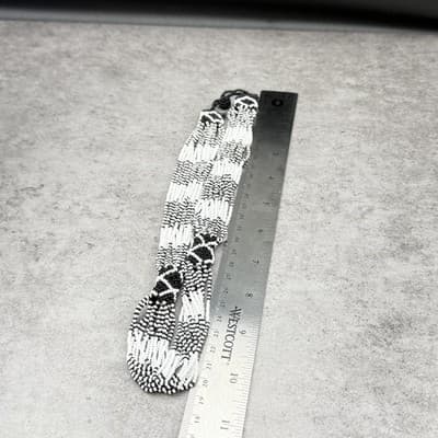 Vintage Black White Seed Bead Multi-Strand Necklace Tribal Boho Statement - Thumbnail 14