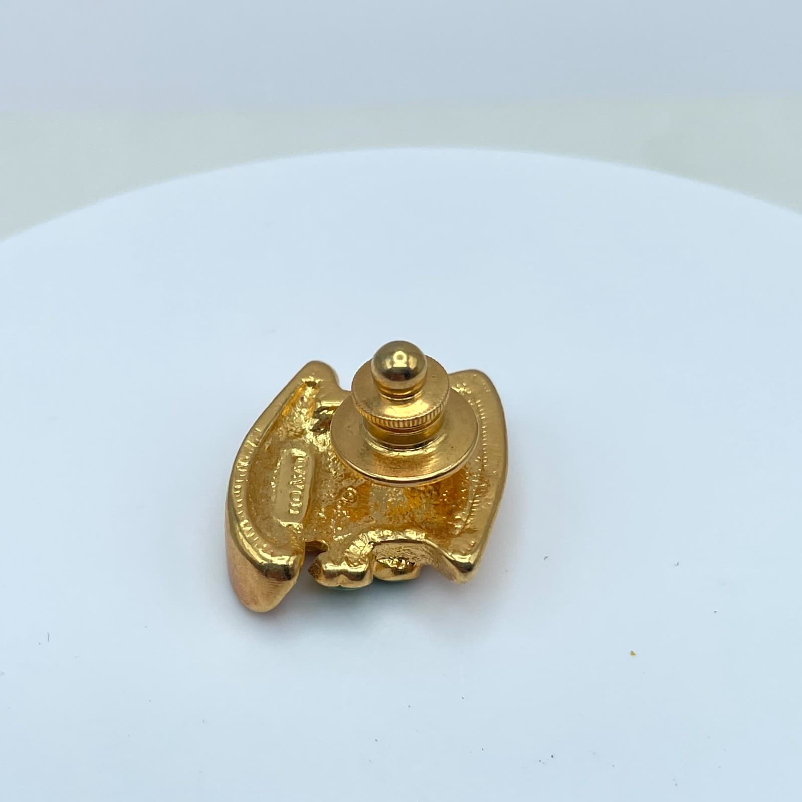 VTG Avon Gold-Tone Shamrock Embellished Hats Off To Luck Leprechaun Brooch Pin - Thumbnail 5