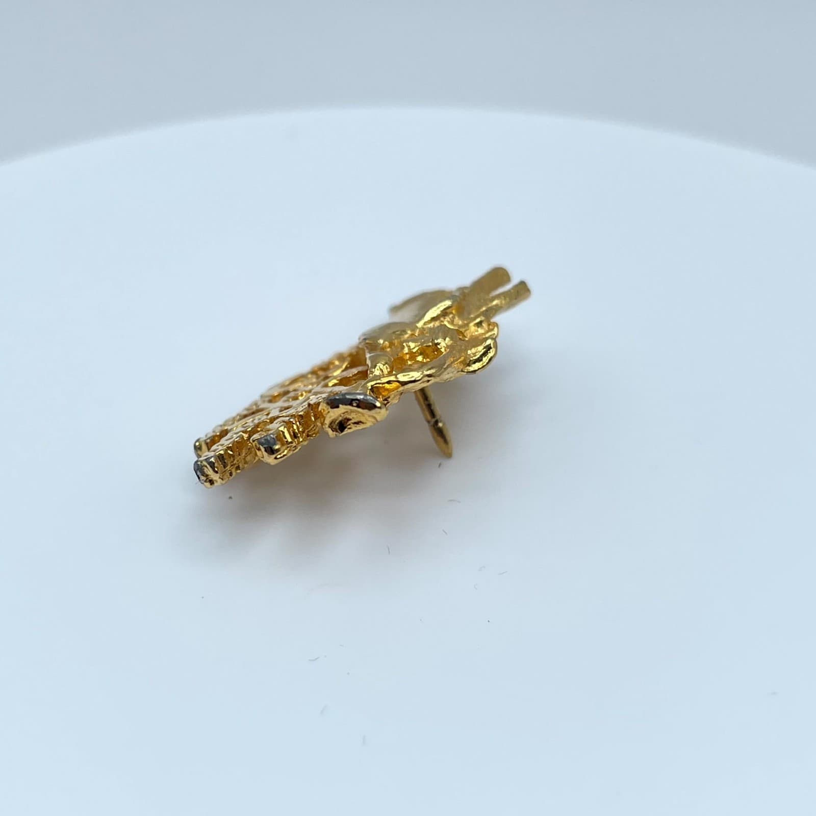 Christmas Themed Gold-Tone "Jesus is the Reason for the Season" Angel Brooch Pin - Thumbnail 6