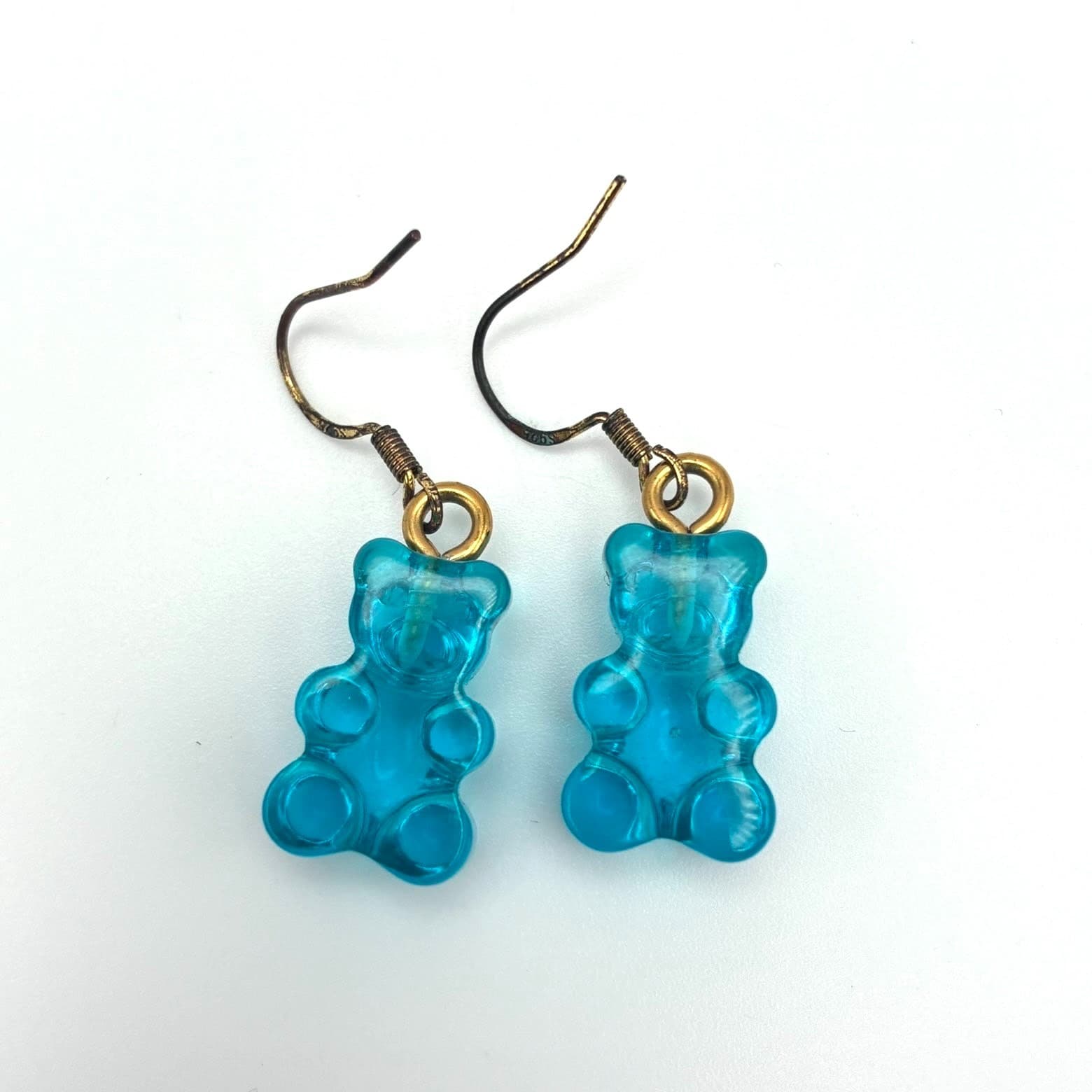 Vintage Y2K Blue Gummy Bear Dangle Earrings Retro Women's Classic Jewelry - Thumbnail 2