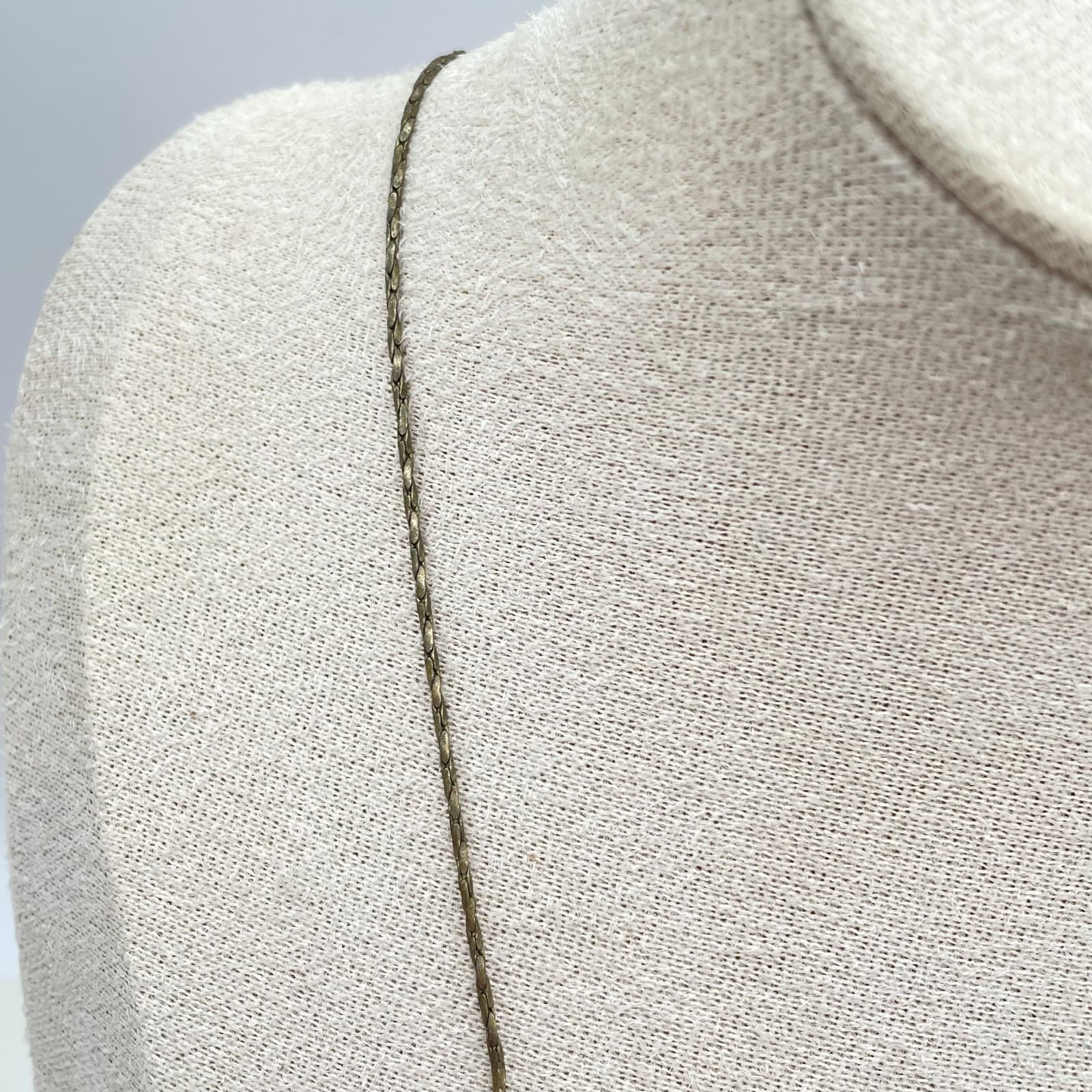 VTG Gold-Tone Braided Chain Prong Rhinestone Double Swag Layered Bib Necklace - Thumbnail 6