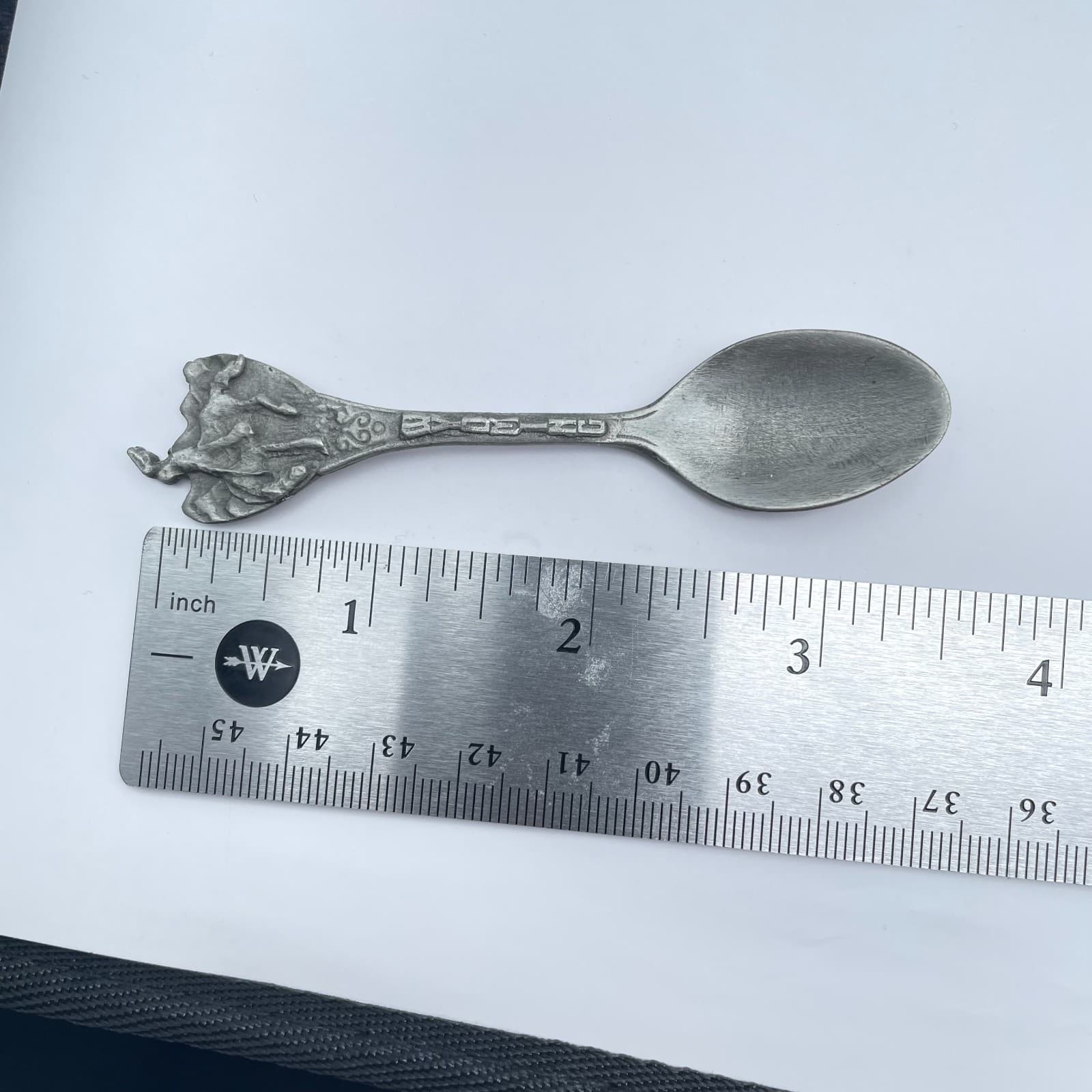 Vintage 90s Wyoming Studio Artworks Pewter Souvenir Spoon Bucking Horse Rider - Thumbnail 9