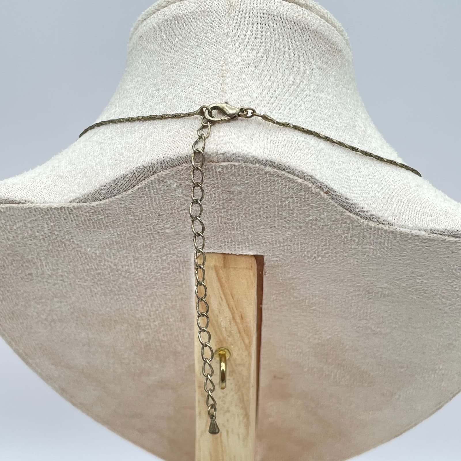 VTG Gold-Tone Braided Chain Prong Rhinestone Double Swag Layered Bib Necklace - Thumbnail 9