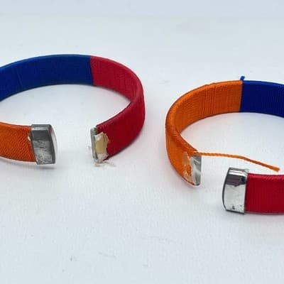 Lot Of 2 Armenia-Themed Patriotic Red Blue Orange Thread C-Souvenir Bracelets - Thumbnail 4