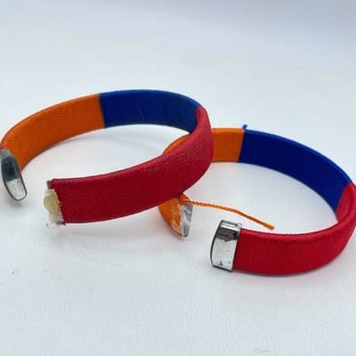 Lot Of 2 Armenia-Themed Patriotic Red Blue Orange Thread C-Souvenir Bracelets - Thumbnail 5