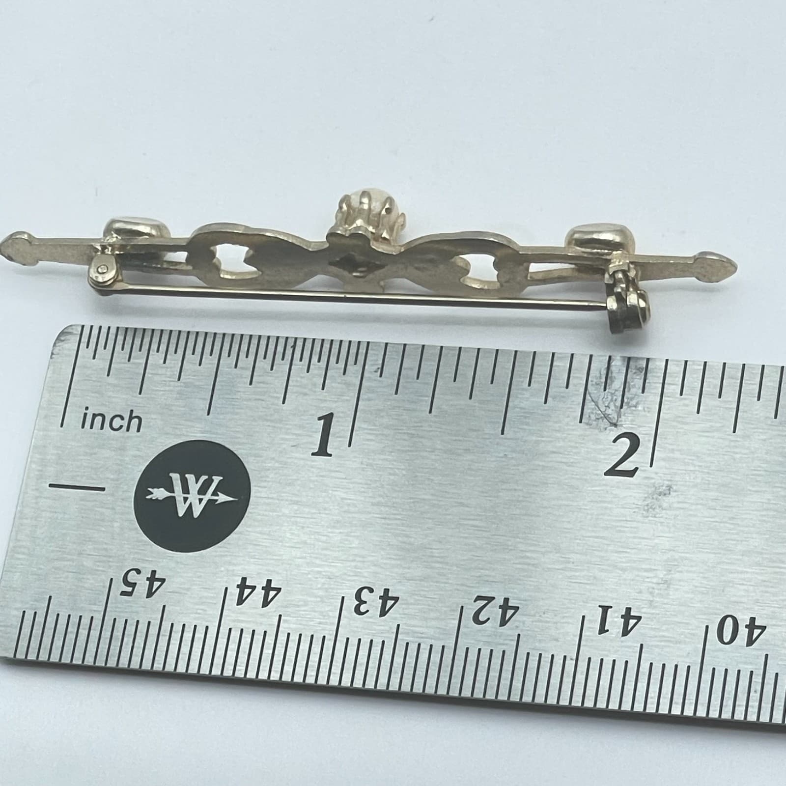 Lot of 5 Vintage Gold-Tone Rhinestone Mother Of Pearl Floral Bow Brooch Pin - Thumbnail 14