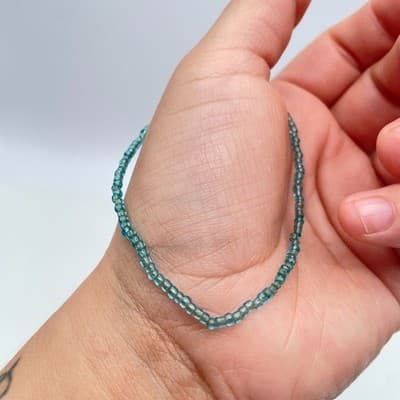 Bohemian Light Blue Fashion Classic Seed Glass Beads Cord Stretch Slide Bracelet - Thumbnail 6