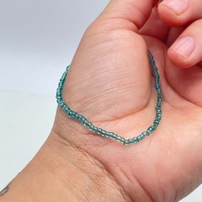 Bohemian Light Blue Fashion Classic Seed Glass Beads Cord Stretch Slide Bracelet - Thumbnail 4