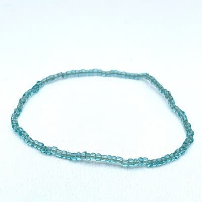 Bohemian Light Blue Fashion Classic Seed Glass Beads Cord Stretch Slide Bracelet - Thumbnail 2
