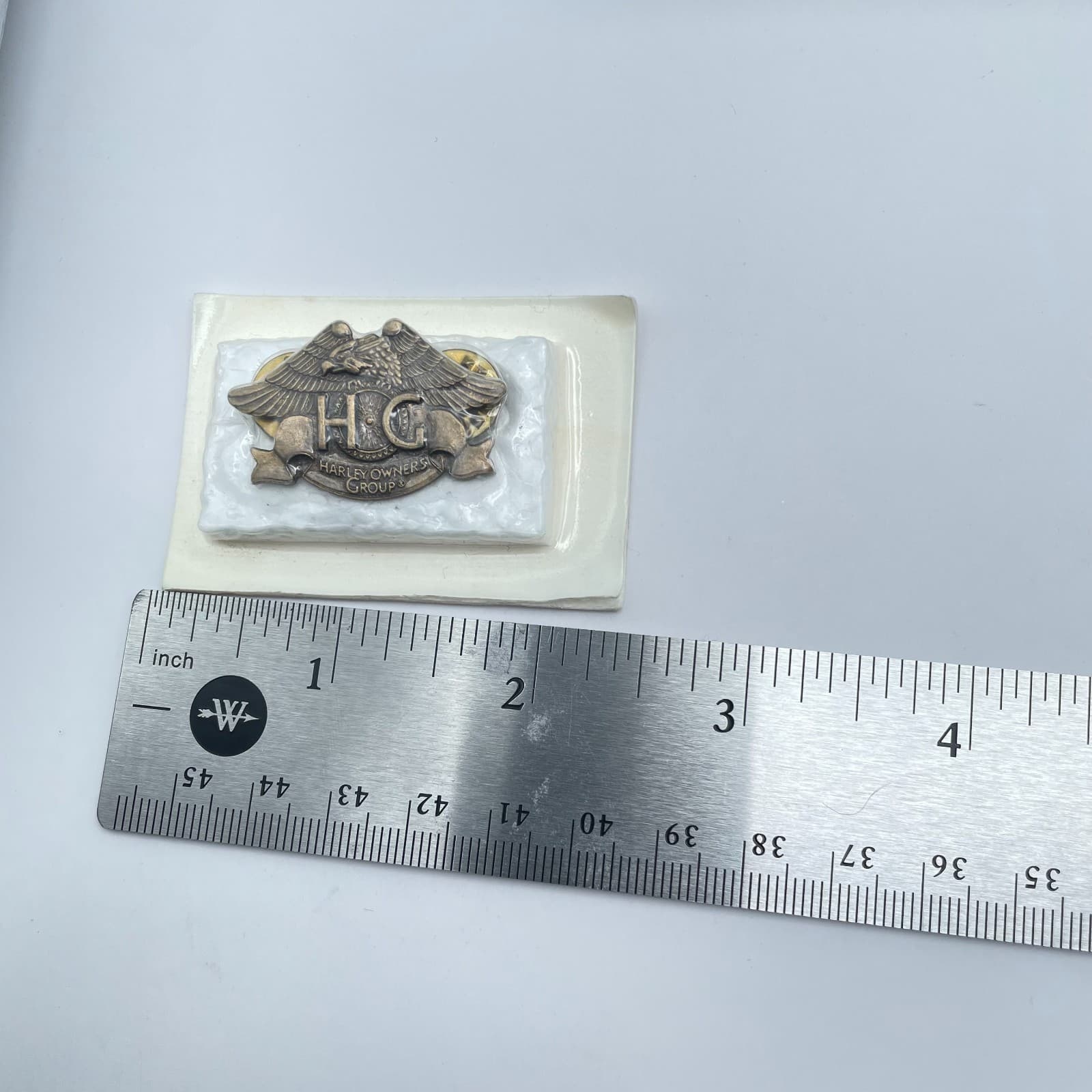Harley-Davidson Owners Group Gold-Tone Eagle Shaped With Backing Card Brooch Pin - Thumbnail 2