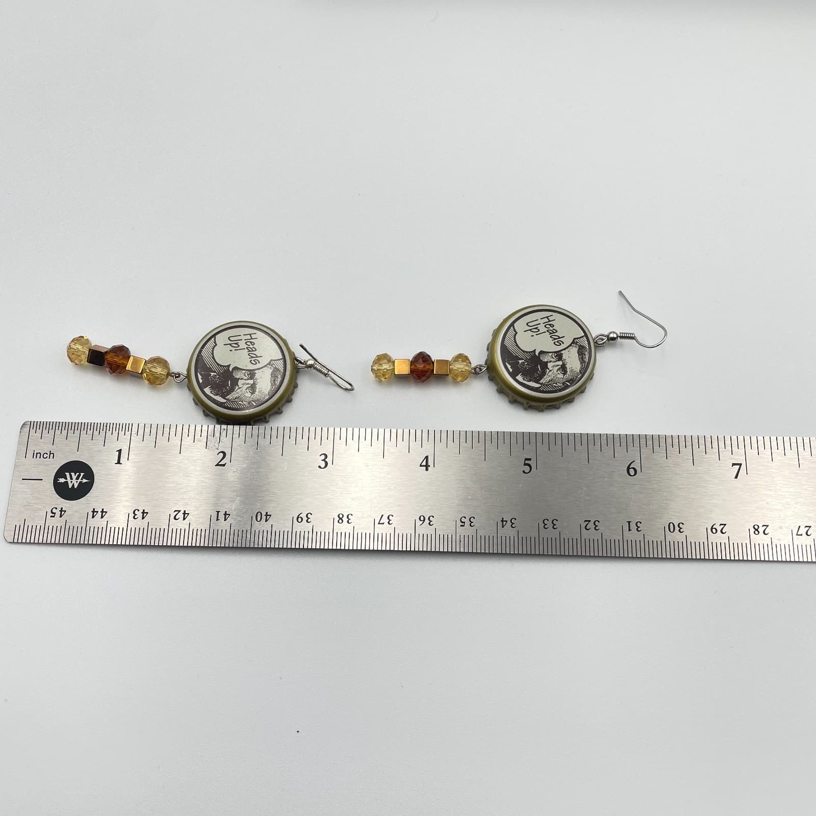 Vintage Y2K Bottle Cap Beaded Dangle Earrings Retro Women's Classic Jewelry - Thumbnail 8
