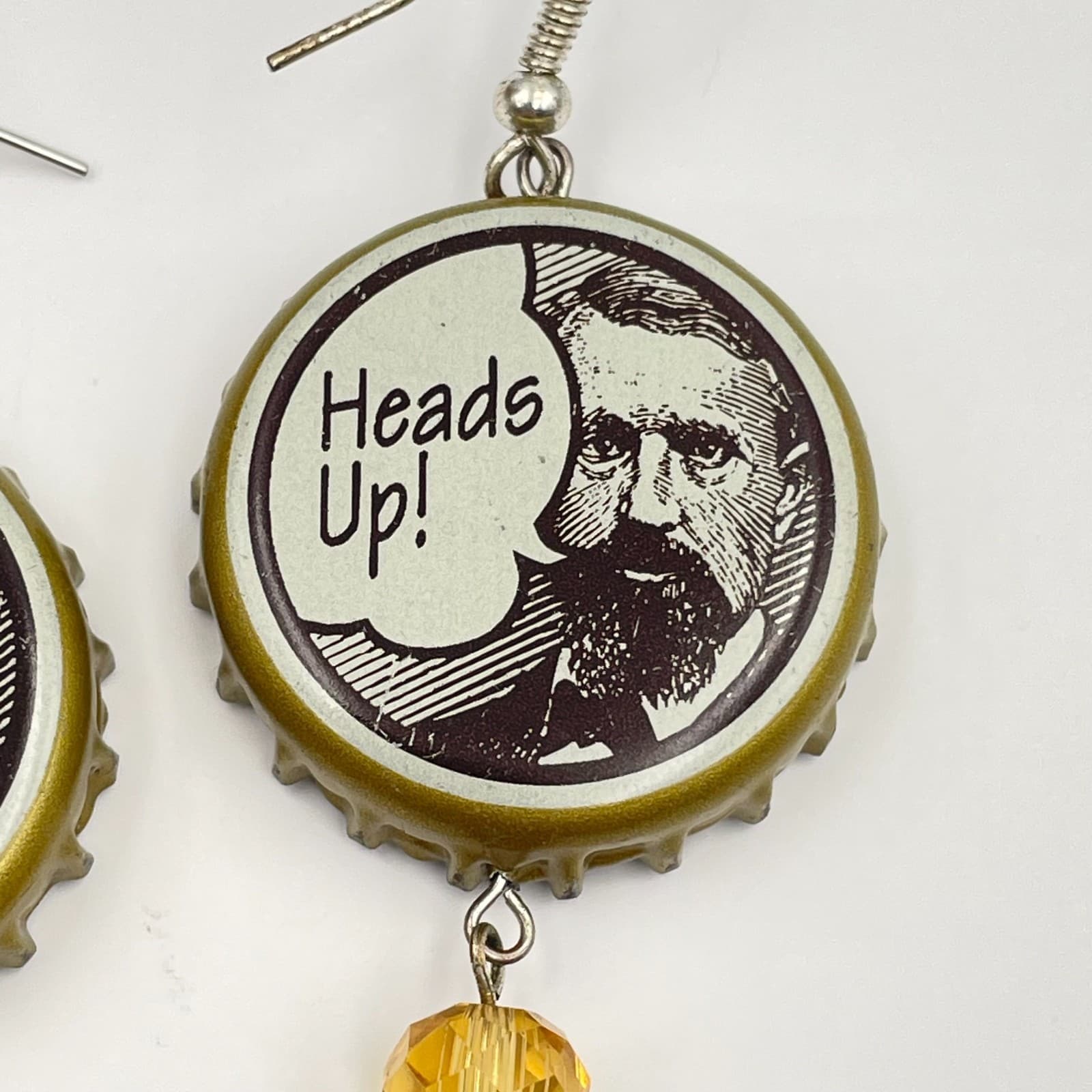 Vintage Y2K Bottle Cap Beaded Dangle Earrings Retro Women's Classic Jewelry - Thumbnail 5