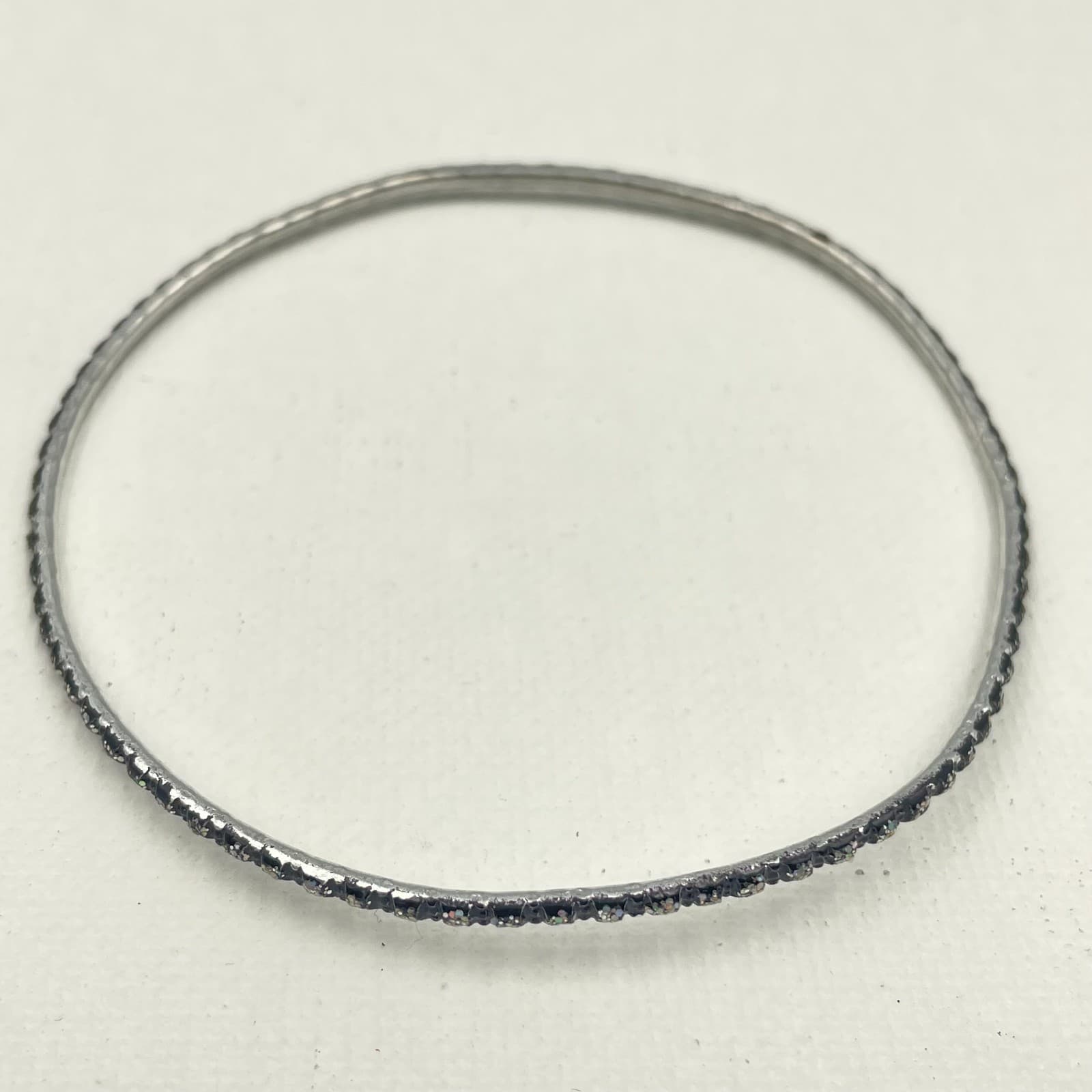 Vintage 80s 90s Bangles Set Glass Stone Enamel Women's Classic Fashion Jewelry - Thumbnail 12